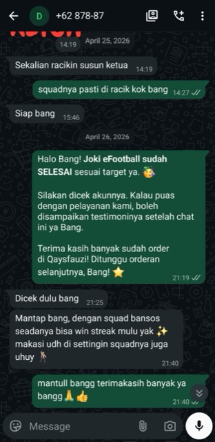 Testimoni customer Joki